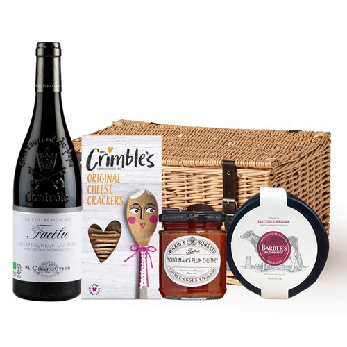 Chateauneuf-du-Pape Facelie Collection Bio M.Chapoutier 75cl Red Wine And Cheese Hamper